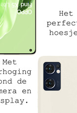 BASEY. Hoes Geschikt voor OPPO Find X5 Lite Hoesje Siliconen Back Cover Case Met Screenprotector - Hoesje Geschikt voor OPPO X5 Lite Hoes Cover Hoesje - Wit