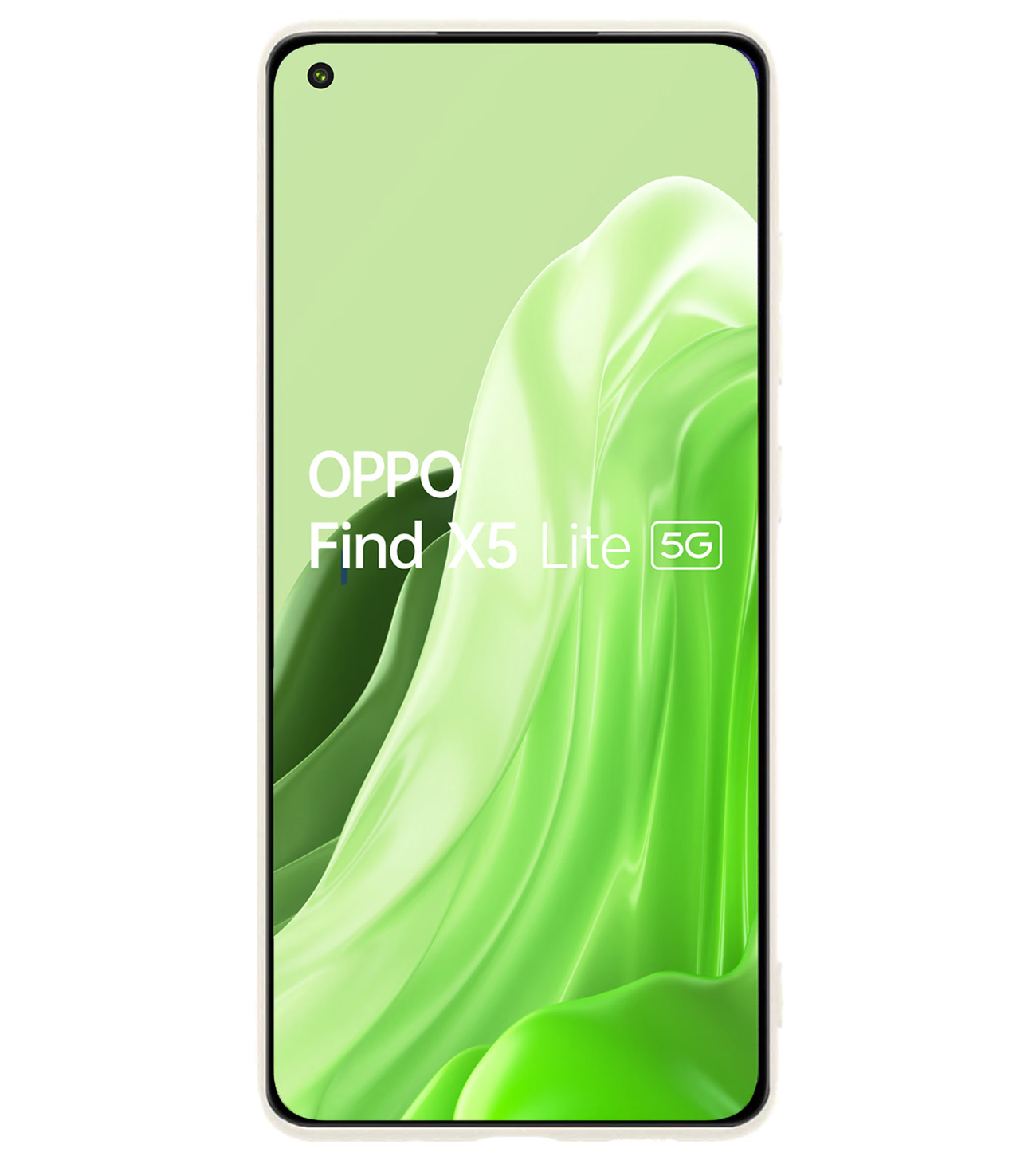 BASEY. Hoes Geschikt voor OPPO Find X5 Lite Hoesje Siliconen Back Cover Case Met Screenprotector - Hoesje Geschikt voor OPPO X5 Lite Hoes Cover Hoesje - Wit