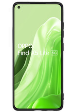 Hoes Geschikt voor OPPO Find X5 Lite Hoesje Siliconen Back Cover Case Met Screenprotector - Hoesje Geschikt voor OPPO X5 Lite Hoes Cover Hoesje - Zwart