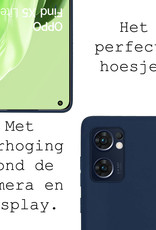 BASEY. Hoes Geschikt voor OPPO Find X5 Lite Hoesje Siliconen Back Cover Case Met 2x Screenprotector - Hoesje Geschikt voor OPPO X5 Lite Hoes Cover Hoesje - Donkerblauw