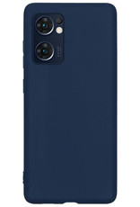 BASEY. Hoes Geschikt voor OPPO Find X5 Lite Hoesje Siliconen Back Cover Case Met 2x Screenprotector - Hoesje Geschikt voor OPPO X5 Lite Hoes Cover Hoesje - Donkerblauw