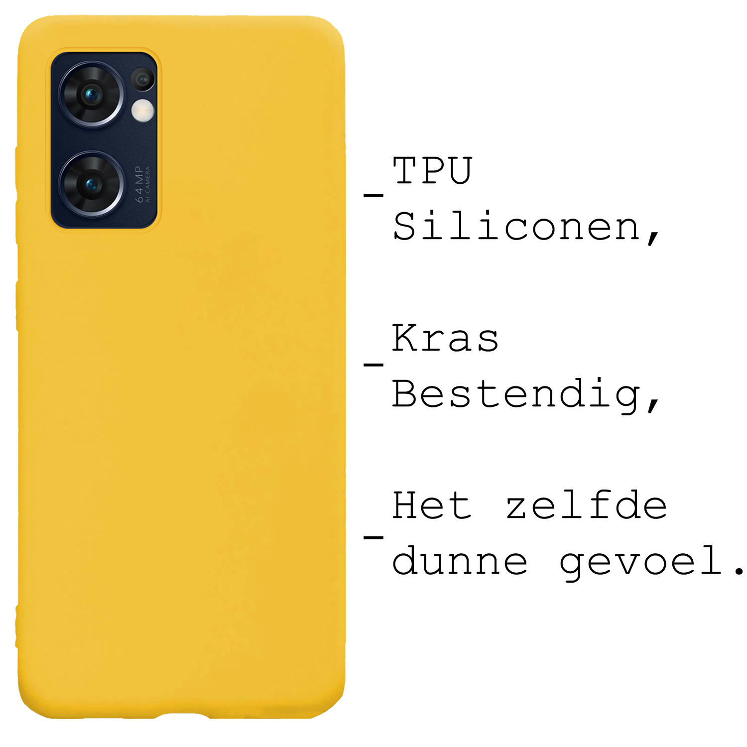 BASEY. Hoes Geschikt voor OPPO Find X5 Lite Hoesje Siliconen Back Cover Case Met 2x Screenprotector - Hoesje Geschikt voor OPPO X5 Lite Hoes Cover Hoesje - Geel