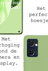 BASEY. Hoes Geschikt voor OPPO Find X5 Lite Hoesje Siliconen Back Cover Case Met 2x Screenprotector - Hoesje Geschikt voor OPPO X5 Lite Hoes Cover Hoesje - Groen