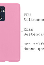 BASEY. Hoes Geschikt voor OPPO Find X5 Lite Hoesje Siliconen Back Cover Case Met 2x Screenprotector - Hoesje Geschikt voor OPPO X5 Lite Hoes Cover Hoesje - Lichtroze