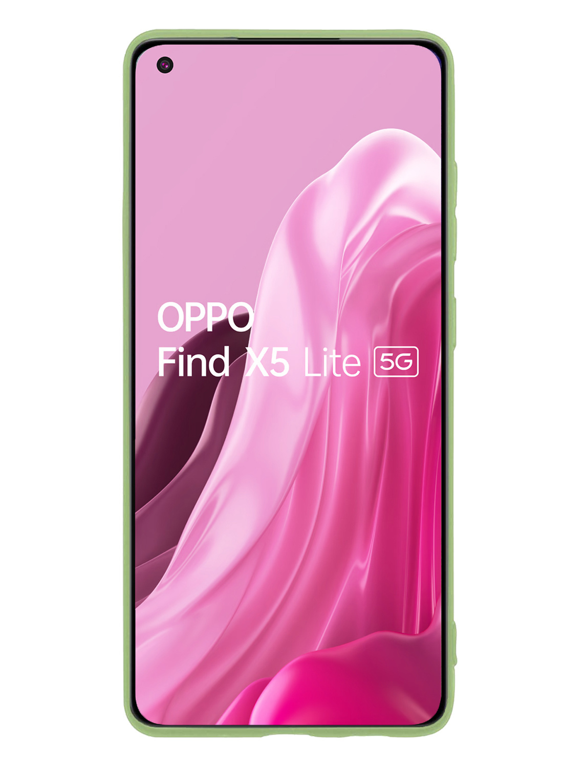 NoXx Hoes Geschikt voor OPPO Find X5 Lite Hoesje Cover Siliconen Back Case Hoes Met Screenprotector - Groen