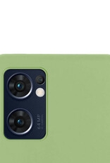 Hoes Geschikt voor OPPO Find X5 Lite Hoesje Cover Siliconen Back Case Hoes Met Screenprotector - Groen