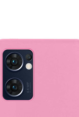 OPPO Find X5 Lite Hoesje Back Cover Siliconen Case Hoes Met Screenprotector - Licht Roze