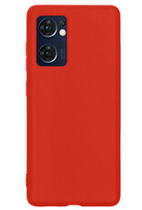 NoXx Hoes Geschikt voor OPPO Find X5 Lite Hoesje Cover Siliconen Back Case Hoes Met Screenprotector - Rood
