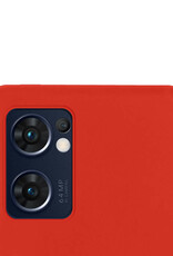 NoXx Hoes Geschikt voor OPPO Find X5 Lite Hoesje Cover Siliconen Back Case Hoes Met Screenprotector - Rood