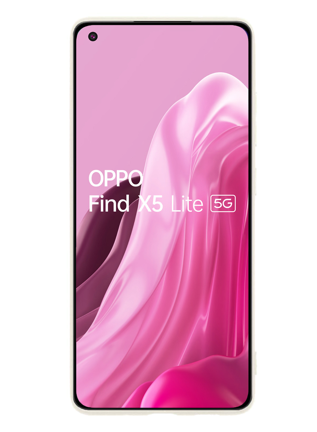 NoXx Hoes Geschikt voor OPPO Find X5 Lite Hoesje Cover Siliconen Back Case Hoes Met Screenprotector - Wit