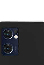 Hoes Geschikt voor OPPO Find X5 Lite Hoesje Cover Siliconen Back Case Hoes Met Screenprotector - Zwart