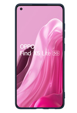 NoXx Hoes Geschikt voor OPPO Find X5 Lite Hoesje Cover Siliconen Back Case Hoes Met 2x Screenprotector - Donkerblauw
