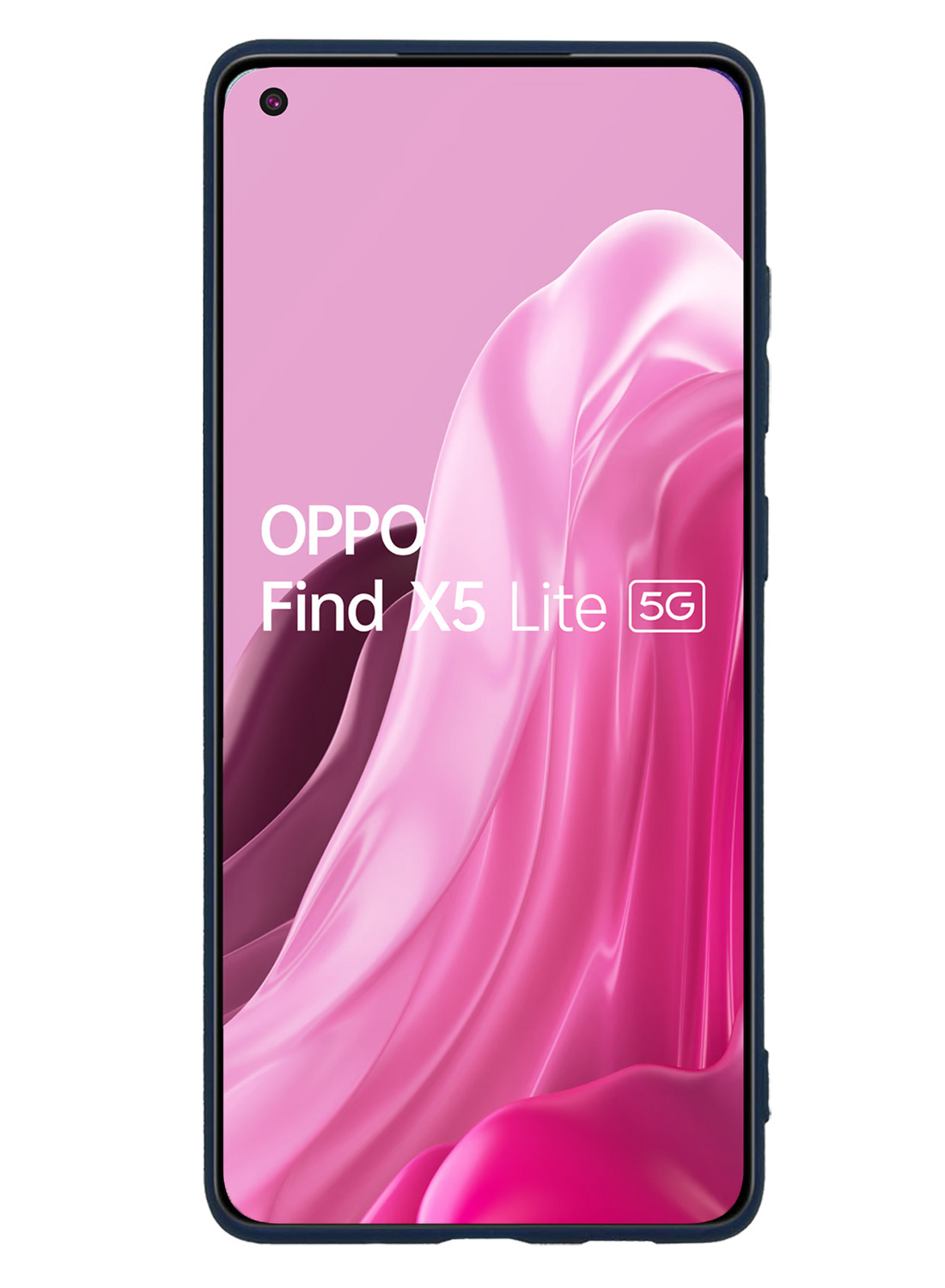 NoXx Hoes Geschikt voor OPPO Find X5 Lite Hoesje Cover Siliconen Back Case Hoes Met 2x Screenprotector - Donkerblauw