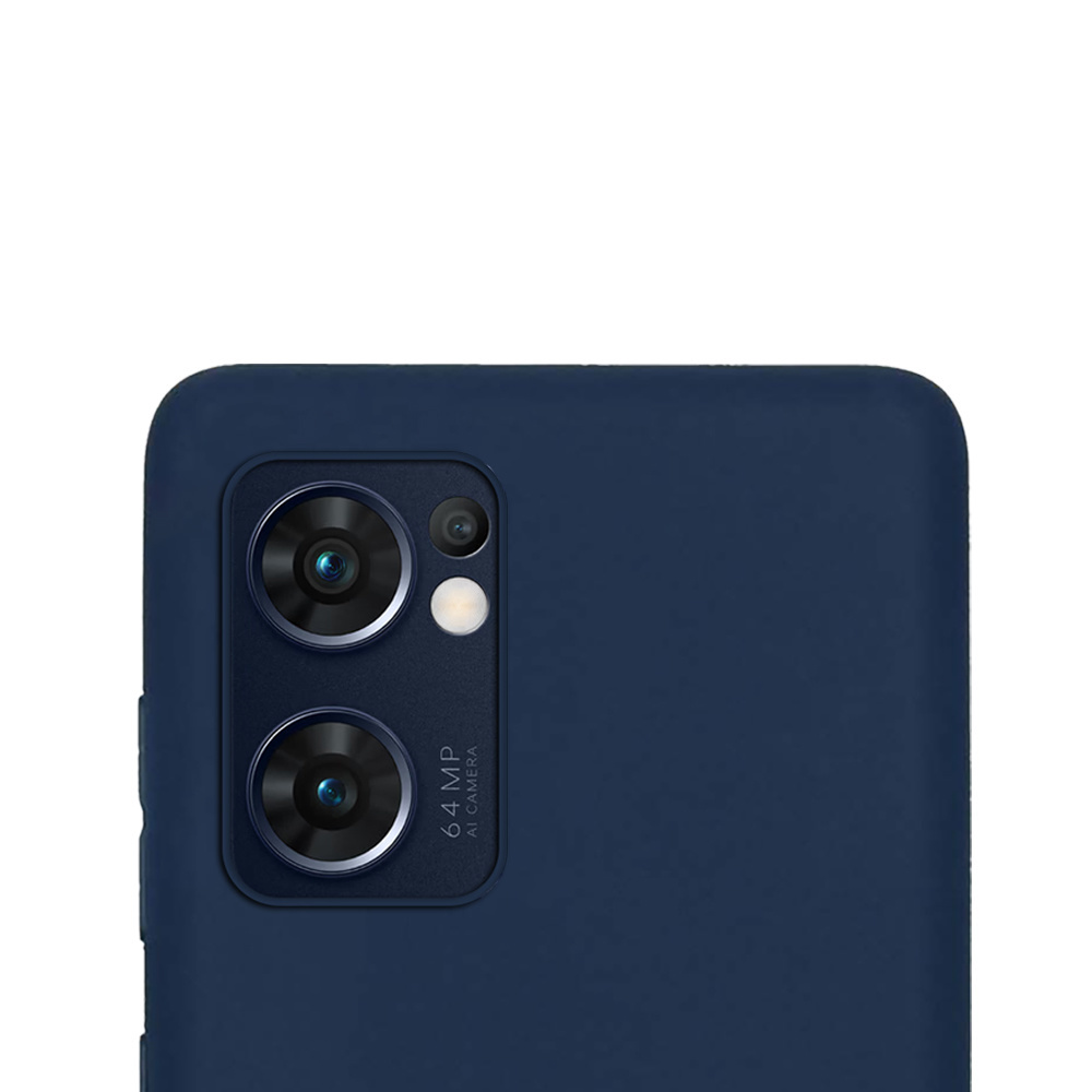 NoXx Hoes Geschikt voor OPPO Find X5 Lite Hoesje Cover Siliconen Back Case Hoes Met 2x Screenprotector - Donkerblauw