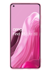 NoXx Hoes Geschikt voor OPPO Find X5 Lite Hoesje Cover Siliconen Back Case Hoes Met 2x Screenprotector - Lichtroze