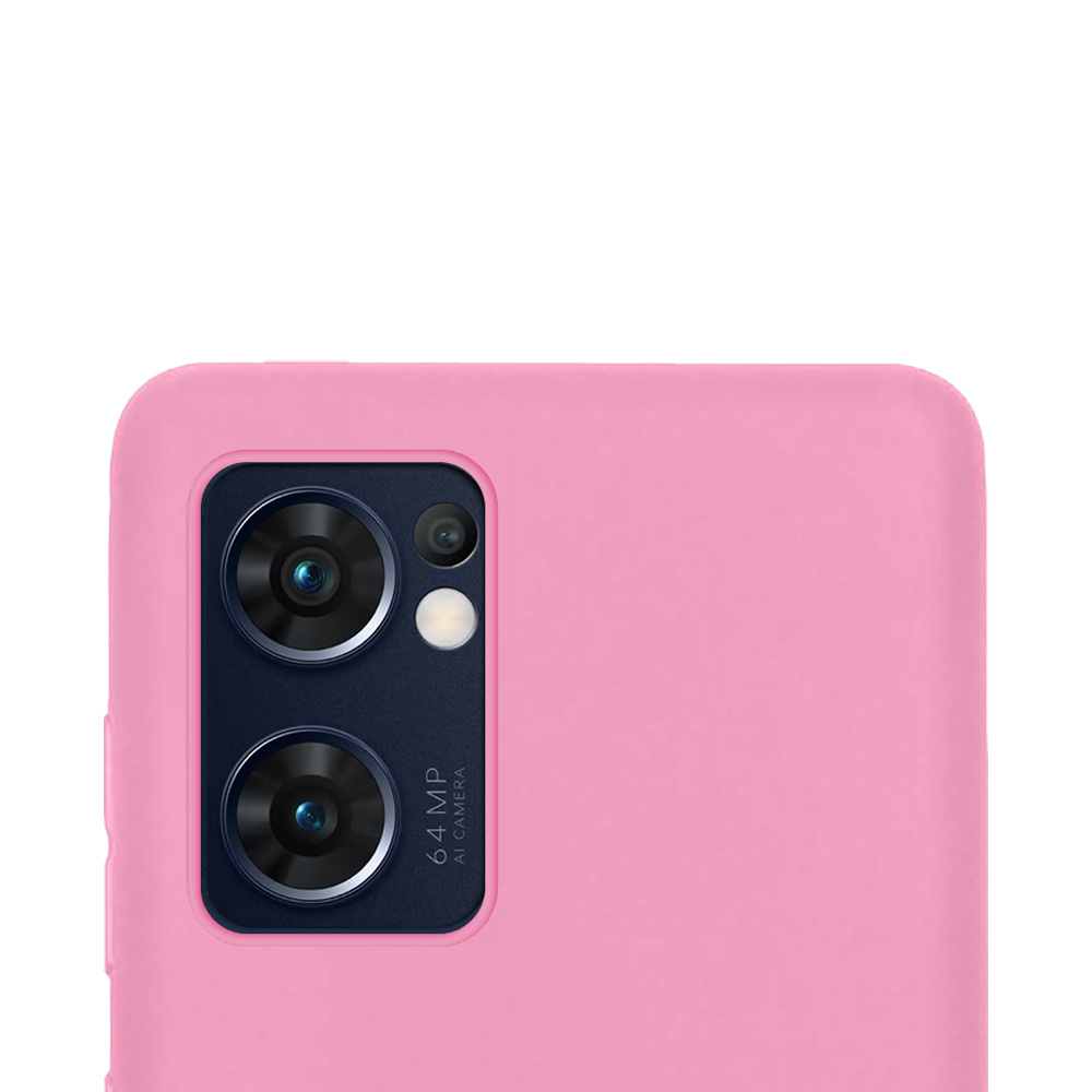 NoXx Hoes Geschikt voor OPPO Find X5 Lite Hoesje Cover Siliconen Back Case Hoes Met 2x Screenprotector - Lichtroze