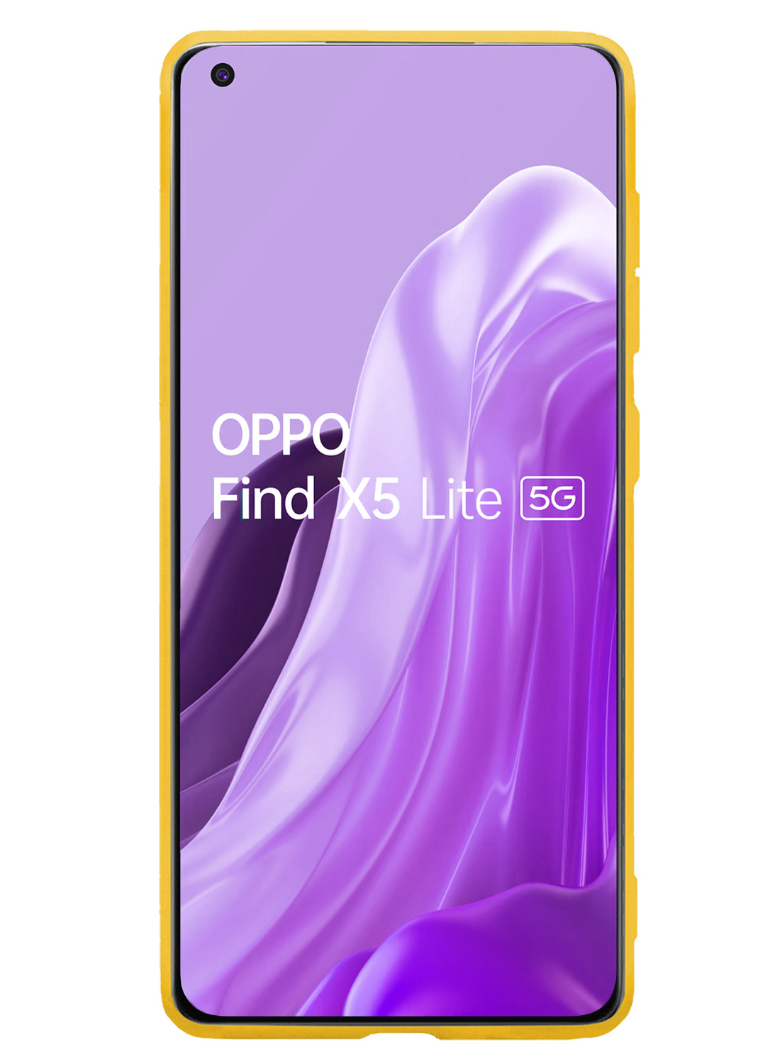 Nomfy Hoesje Geschikt voor OPPO Find X5 Lite Hoesje Siliconen Cover Case Met Screenprotector - Hoes Geschikt voor OPPO X5 Lite Hoes Back Case - Geel