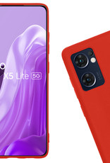 Nomfy Hoesje Geschikt voor OPPO Find X5 Lite Hoesje Siliconen Cover Case Met Screenprotector - Hoes Geschikt voor OPPO X5 Lite Hoes Back Case - Rood