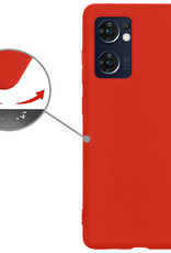 Nomfy Hoesje Geschikt voor OPPO Find X5 Lite Hoesje Siliconen Cover Case Met Screenprotector - Hoes Geschikt voor OPPO X5 Lite Hoes Back Case - Rood