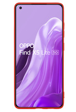 Nomfy Hoesje Geschikt voor OPPO Find X5 Lite Hoesje Siliconen Cover Case Met Screenprotector - Hoes Geschikt voor OPPO X5 Lite Hoes Back Case - Rood