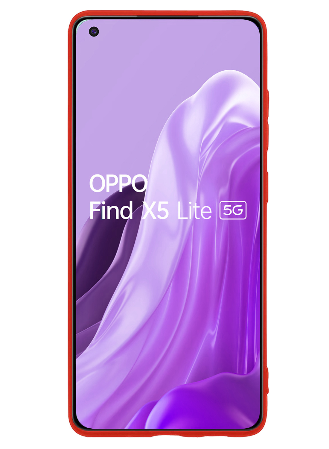 Nomfy Hoesje Geschikt voor OPPO Find X5 Lite Hoesje Siliconen Cover Case Met Screenprotector - Hoes Geschikt voor OPPO X5 Lite Hoes Back Case - Rood