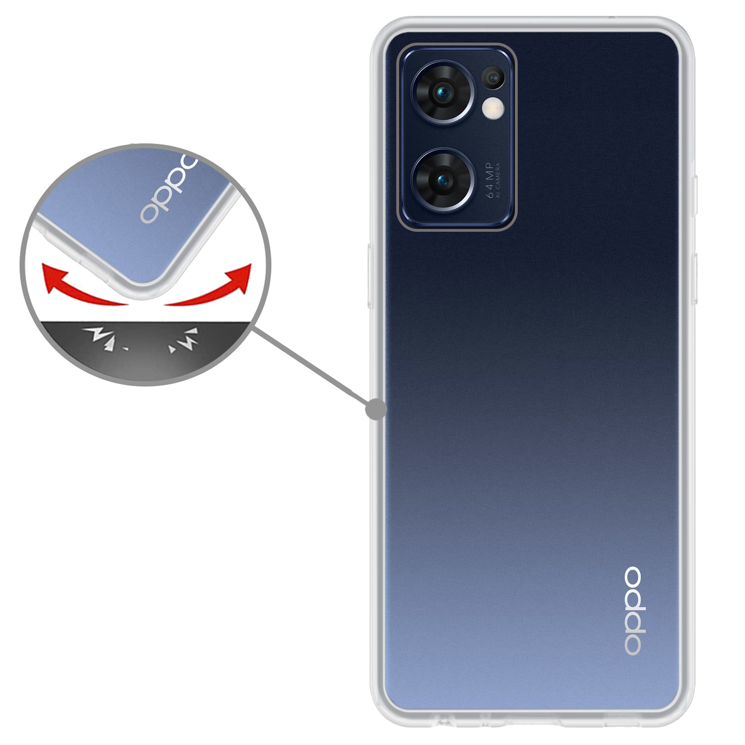 Nomfy Hoesje Geschikt voor OPPO Find X5 Lite Hoesje Siliconen Cover Case Met Screenprotector - Hoes Geschikt voor OPPO X5 Lite Hoes Back Case - Transparant