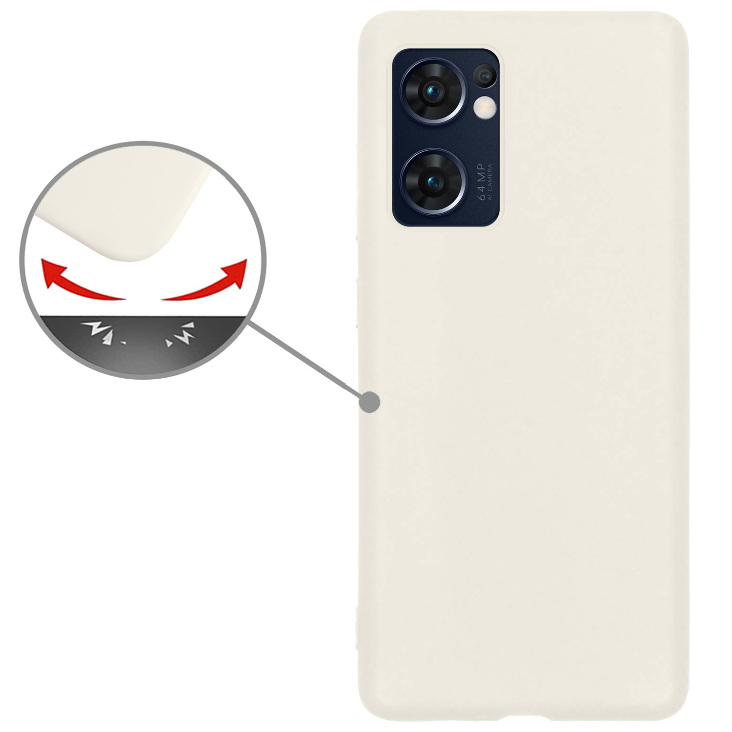 Nomfy Hoesje Geschikt voor OPPO Find X5 Lite Hoesje Siliconen Cover Case Met Screenprotector - Hoes Geschikt voor OPPO X5 Lite Hoes Back Case - Wit
