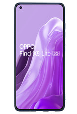 Nomfy Hoesje Geschikt voor OPPO Find X5 Lite Hoesje Siliconen Cover Case Met 2x Screenprotector - Hoes Geschikt voor OPPO X5 Lite Hoes Back Case - Donkerblauw