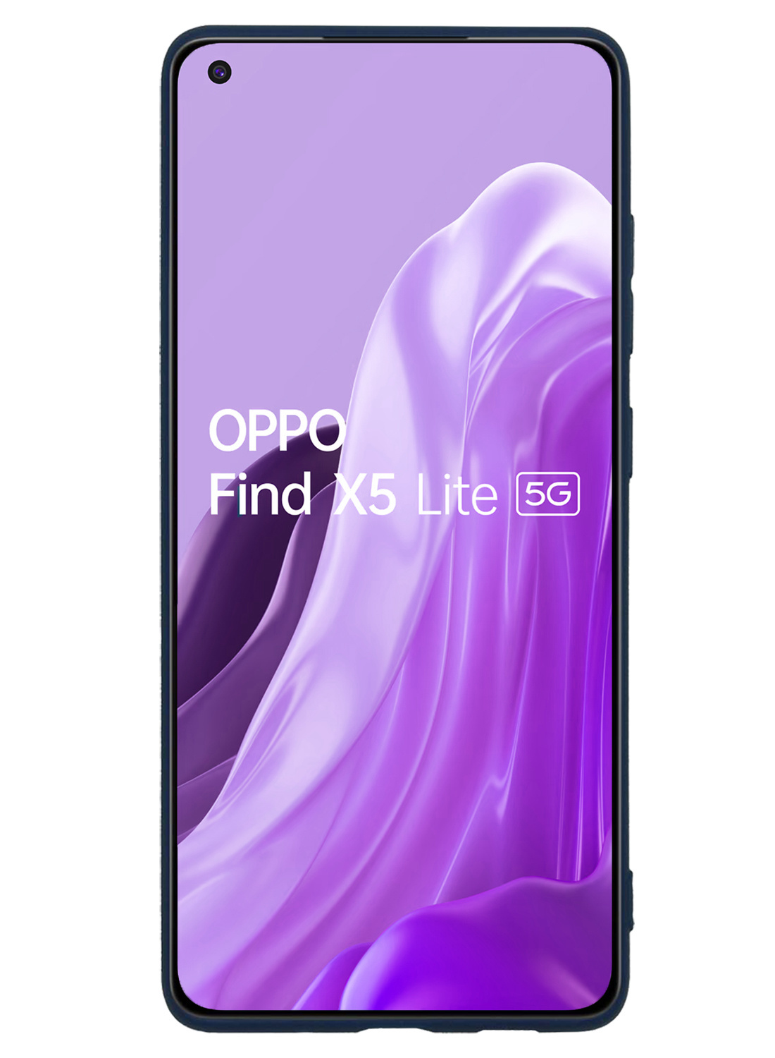 Nomfy Hoesje Geschikt voor OPPO Find X5 Lite Hoesje Siliconen Cover Case Met 2x Screenprotector - Hoes Geschikt voor OPPO X5 Lite Hoes Back Case - Donkerblauw