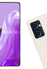 Nomfy Hoesje Geschikt voor OPPO Find X5 Lite Hoesje Siliconen Cover Case Met 2x Screenprotector - Hoes Geschikt voor OPPO X5 Lite Hoes Back Case - Wit