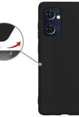 OPPO Find X5 Lite Hoesje Siliconen Case Back Cover Met 2x Screenprotector - OPPO Find X5 Lite Hoes Cover Silicone - Zwart