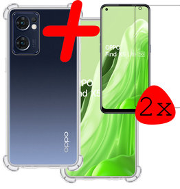 BASEY. OPPO Find X5 Lite Hoesje Shockproof Met 2x Screenprotector