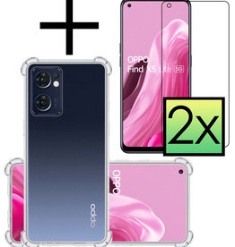 NoXx OPPO Find X5 Lite Hoesje Shockproof Met 2x Screenprotector