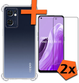 Nomfy OPPO Find X5 Lite Hoesje Shockproof Met 2x Screenprotector