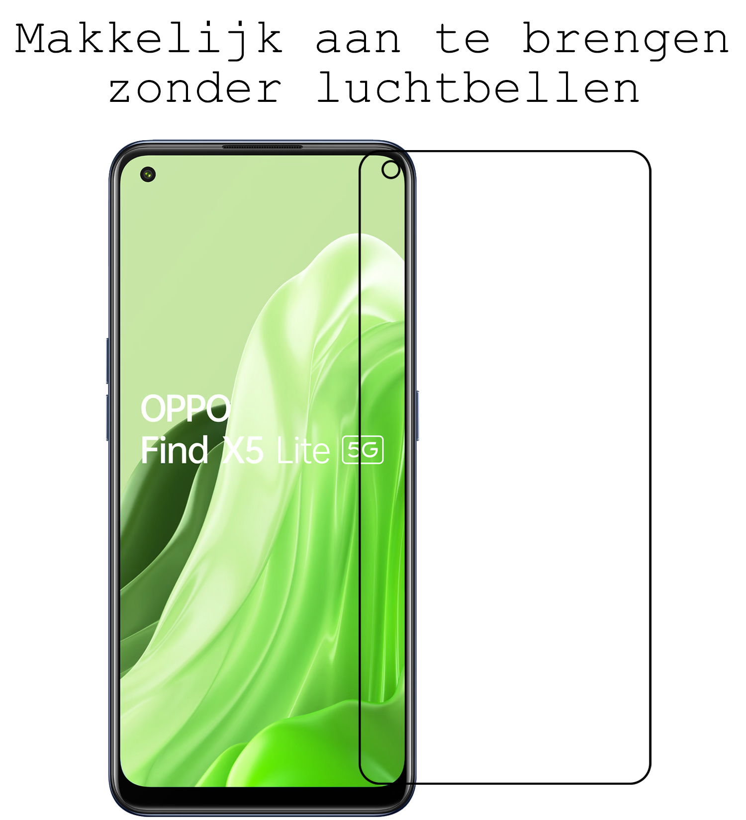 BASEY. Hoes Geschikt voor OPPO Find X5 Lite Hoesje Siliconen Back Cover Case Met Screenprotector - Hoesje Geschikt voor OPPO X5 Lite Hoes Cover Hoesje - Donkerblauw