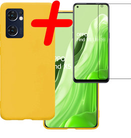 BASEY. BASEY. OPPO Find X5 Lite Hoesje Siliconen Met Screenprotector - Geel
