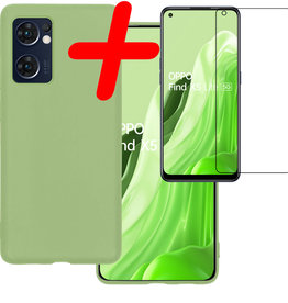 BASEY. BASEY. OPPO Find X5 Lite Hoesje Siliconen Met Screenprotector - Groen