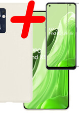 BASEY. Hoes Geschikt voor OPPO Find X5 Lite Hoesje Siliconen Back Cover Case Met Screenprotector - Hoesje Geschikt voor OPPO X5 Lite Hoes Cover Hoesje - Wit