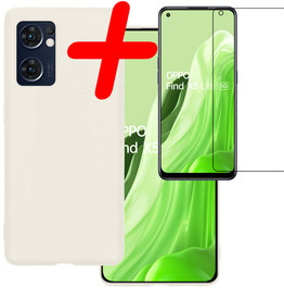 BASEY. BASEY. OPPO Find X5 Lite Hoesje Siliconen Met Screenprotector - Wit