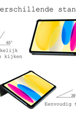 BASEY. Hoesje Geschikt voor iPad 2022 Hoes Case Tablet Hoesje Tri-fold Met Screenprotector - Hoes Geschikt voor iPad 10 Hoesje Hard Cover Bookcase Hoes - Bloesem