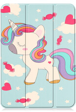 BASEY. Hoesje Geschikt voor iPad 2022 Hoes Case Tablet Hoesje Tri-fold Met Screenprotector - Hoes Geschikt voor iPad 10 Hoesje Hard Cover Bookcase Hoes - Eenhoorn