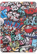 BASEY. Hoesje Geschikt voor iPad 2022 Hoes Case Tablet Hoesje Tri-fold Met Screenprotector - Hoes Geschikt voor iPad 10 Hoesje Hard Cover Bookcase Hoes - Graffity