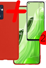 BASEY. Hoes Geschikt voor OPPO Find X5 Lite Hoesje Siliconen Back Cover Case Met 2x Screenprotector - Hoesje Geschikt voor OPPO X5 Lite Hoes Cover Hoesje - Transparant