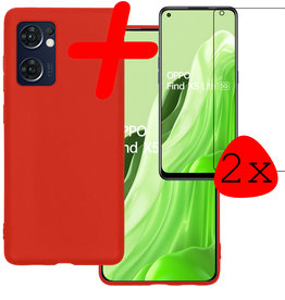 BASEY. BASEY. OPPO Find X5 Lite Hoesje Siliconen Met 2x Screenprotector - Transparant