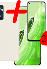 BASEY. Hoes Geschikt voor OPPO Find X5 Lite Hoesje Siliconen Back Cover Case Met 2x Screenprotector - Hoesje Geschikt voor OPPO X5 Lite Hoes Cover Hoesje - Wit
