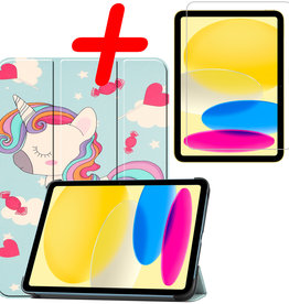 BASEY. BASEY. iPad 10 2022 Hoesje Met Screenprotector - Eenhoorn