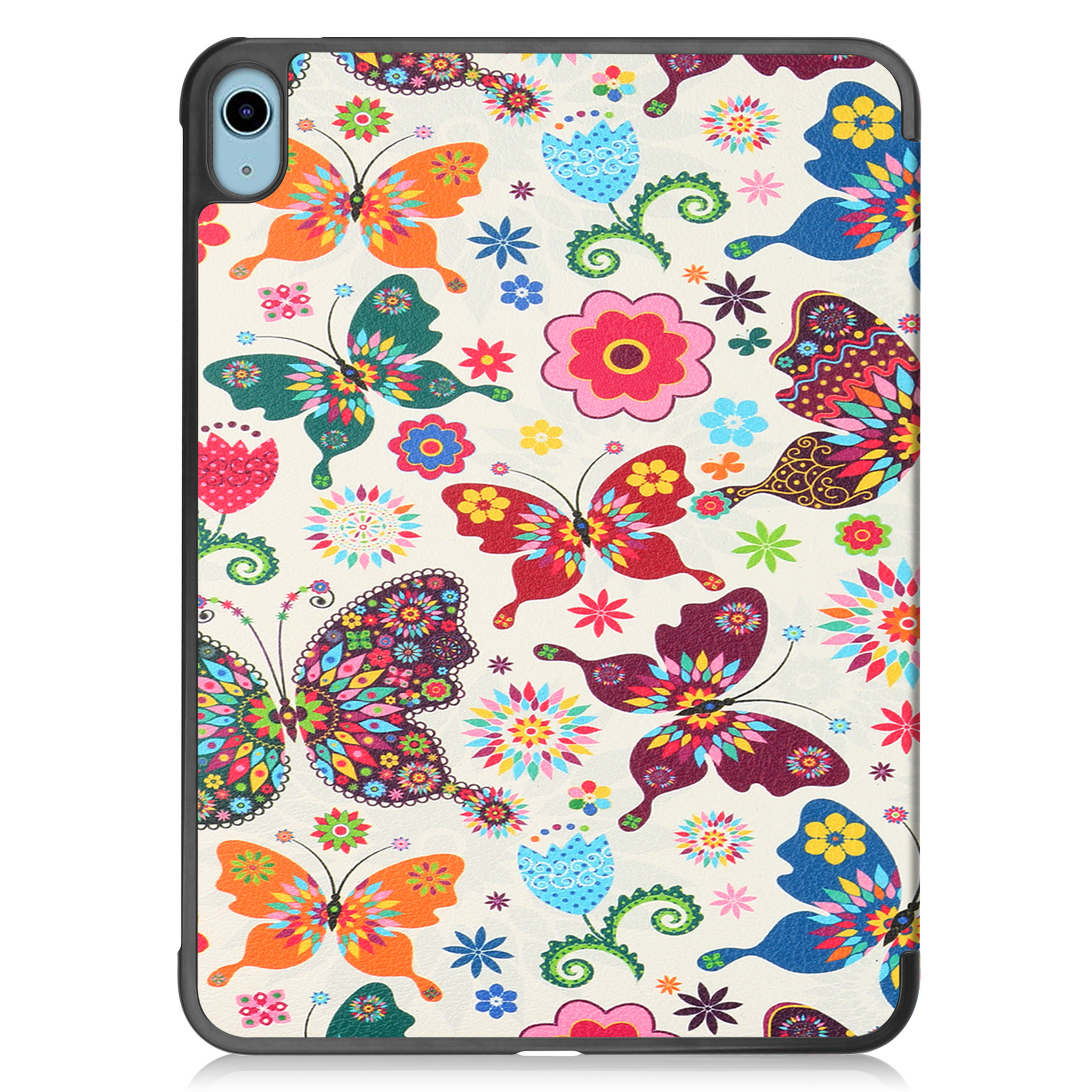 BASEY. Hoesje Geschikt voor iPad 2022 Hoes Case Tablet Hoesje Tri-fold Met Screenprotector - Hoes Geschikt voor iPad 10 Hoesje Hard Cover Bookcase Hoes - Vlinders