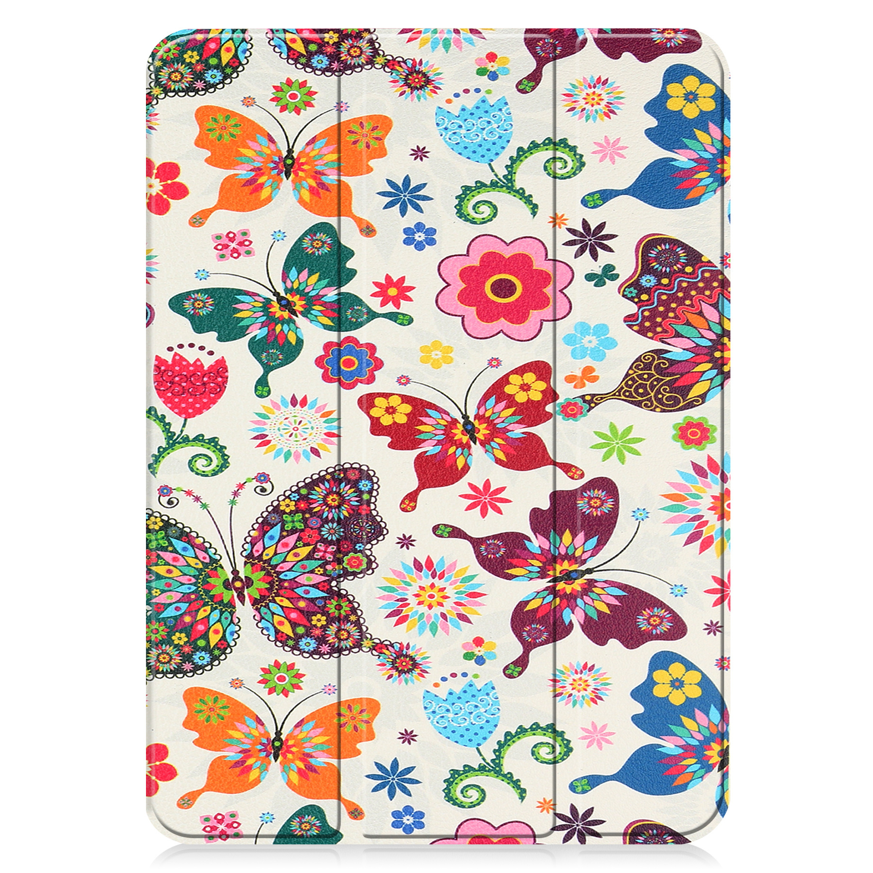 BASEY. Hoesje Geschikt voor iPad 2022 Hoes Case Tablet Hoesje Tri-fold Met Screenprotector - Hoes Geschikt voor iPad 10 Hoesje Hard Cover Bookcase Hoes - Vlinders