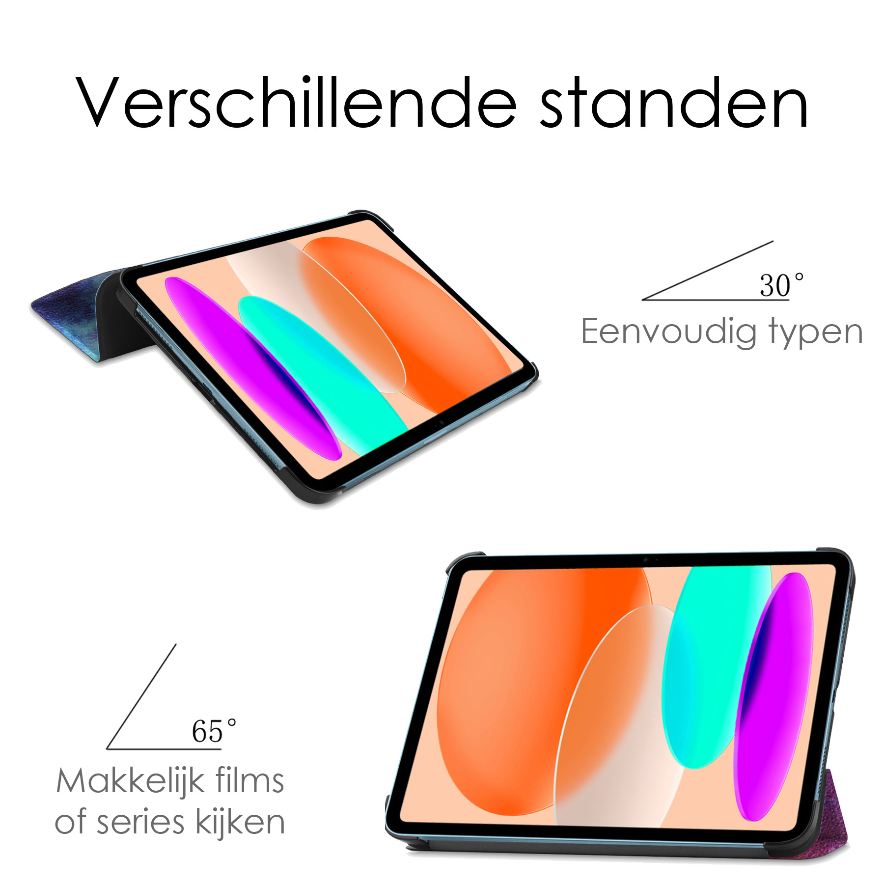 iPad 10 2022 Hoesje Hardcover Hoes Book Case Met Screenprotector - Galaxy