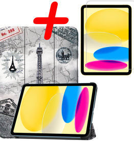 BASEY. BASEY. iPad 10 2022 Hoesje Met Screenprotector - Eiffeltoren